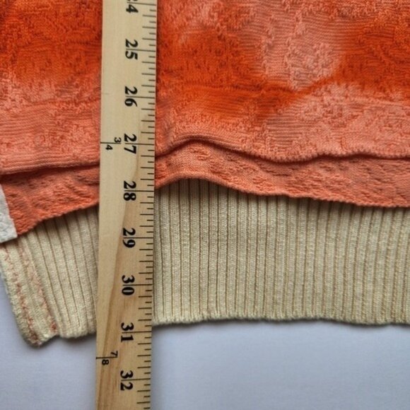 Free People Oversized Orange Peach Polo Sweater Comfy Classic Prep Casual Cute - Picture 15 of 16